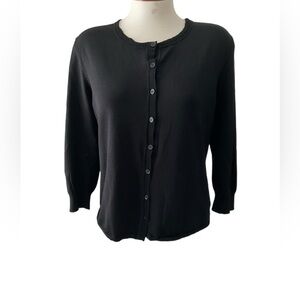 NINE & COMPANY Women’s Sweater Cardigan Black Vintage Size L VGC